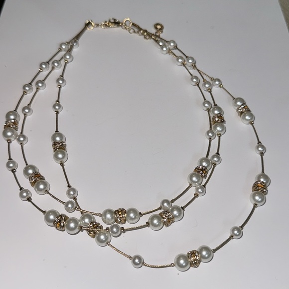 ANNE KLEIN
Gold-Tone Beaded Three-Row Necklace, 16" + 3" extender - Picture 3 of 5